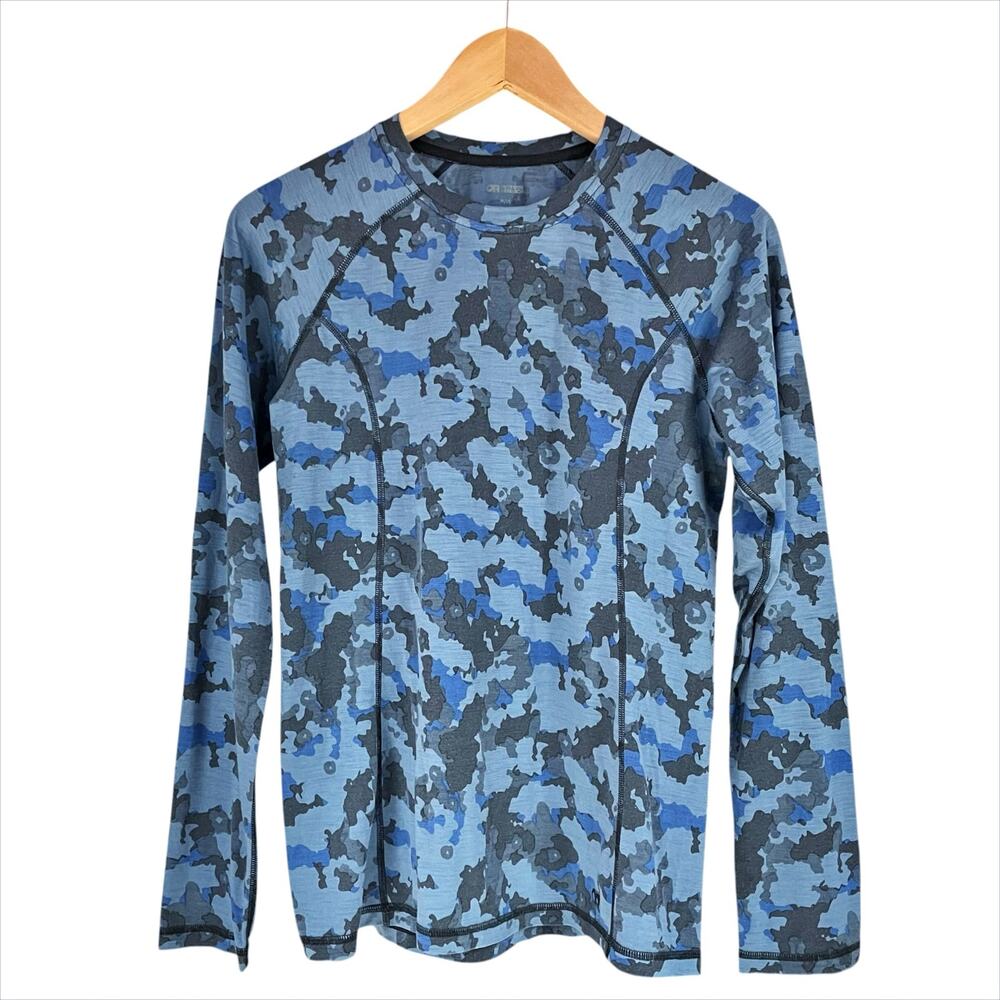 OUTDOOR RESEARCH Alpine Onset Merino-Blend Long-Sleeve in Naval Blue Camo Size M